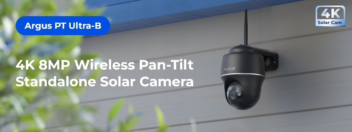 REOLINK Argus PT 4K+ Solar Security Camera - Wireless Outdoor Pan Tilt With Color Night Vision