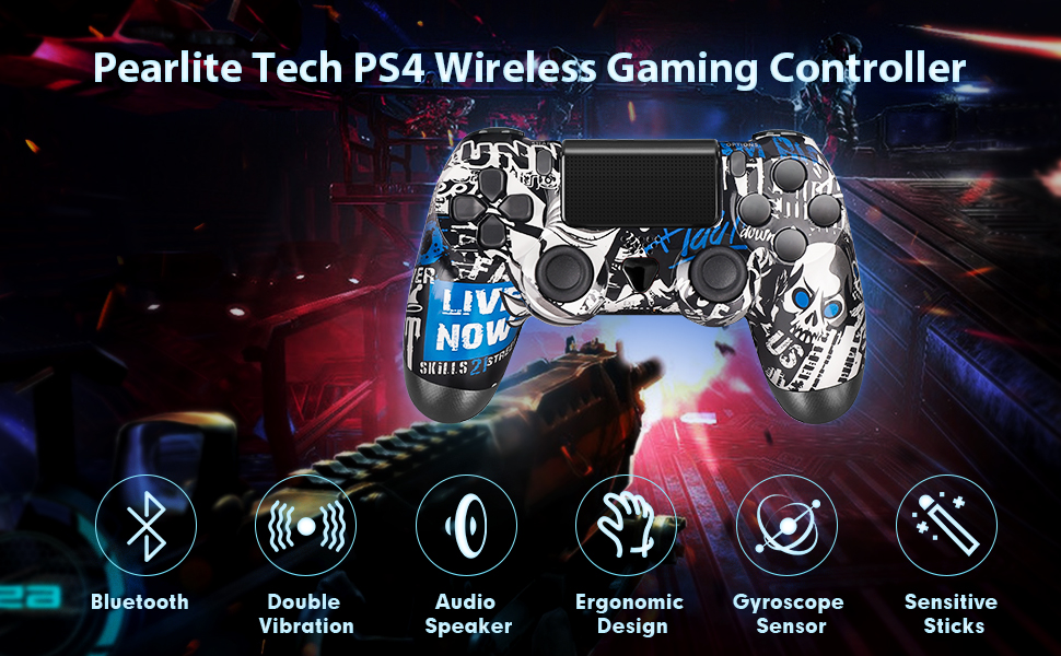 Wireless Controller for PS4 Remote, Bluetooth Gamepad Six-Axis
