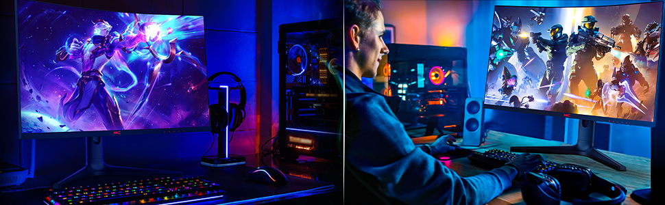 HKC CG321QKS Curved Gaming Computer Monitor