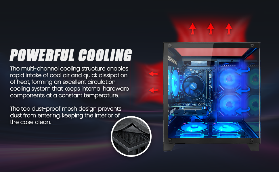 Suevery Gaming PC Desktop - AMD Ryzen 5 3500X, Radeon RX 560, 16GB DDR4 RAM, 512GB NVMe SSD, WiFi 6