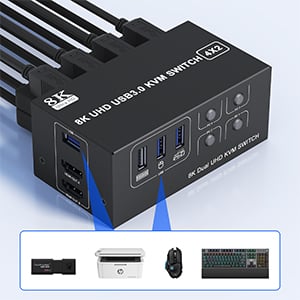 Equipped 3 USB 3.0 Ports It is equipped with three USB 3.0 ports, enabling seamless recognition of k