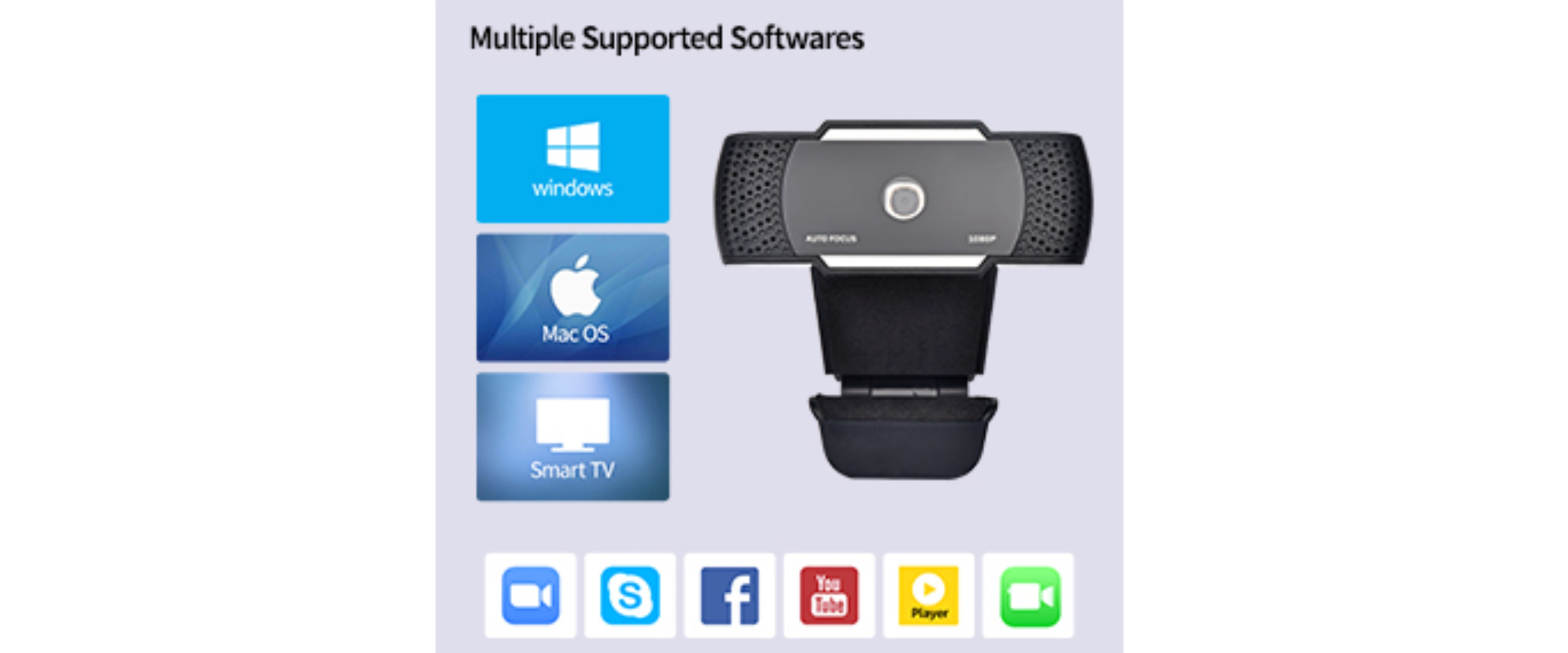 Multi-system Compatible, Webcam for Windows Mac Smart TV
