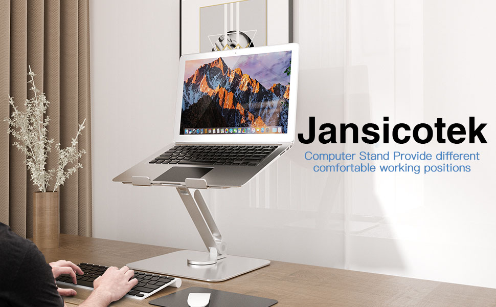 Laptop Stand with 360 Rotating Base, Swivel Metal Computer Riser, Heavy  Stable PC Holder, Ergonomic Laptops Elevator for 10 to 17.3 Inches Notebook  Computer tablet, Silver 