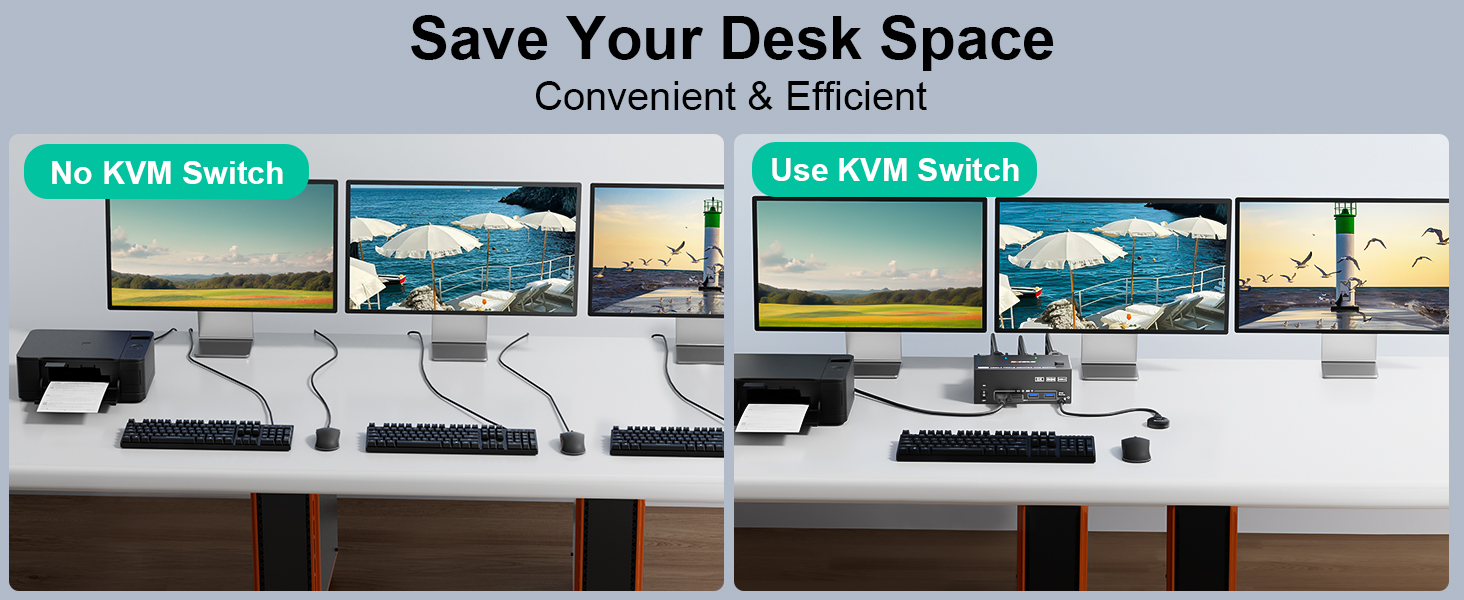 Among the 3 monitors, you can choose mirror mode or extension mode according to your needs. Mirror m