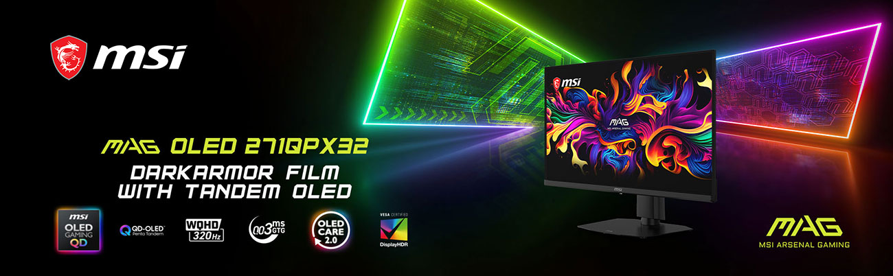MSI MAG OLED 271QP X32 Gaming Monitor banner