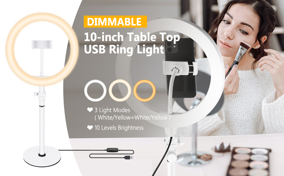 Neewer Selfie Ring Light For Laptop, Tabletop Ring Light Stand