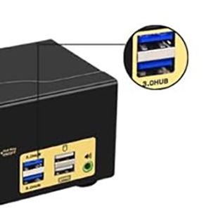 With 2 pcs extra USB 3.0 Hub, data transferring rate up to 5Gbps/s (10 times faster than USB 2.0).