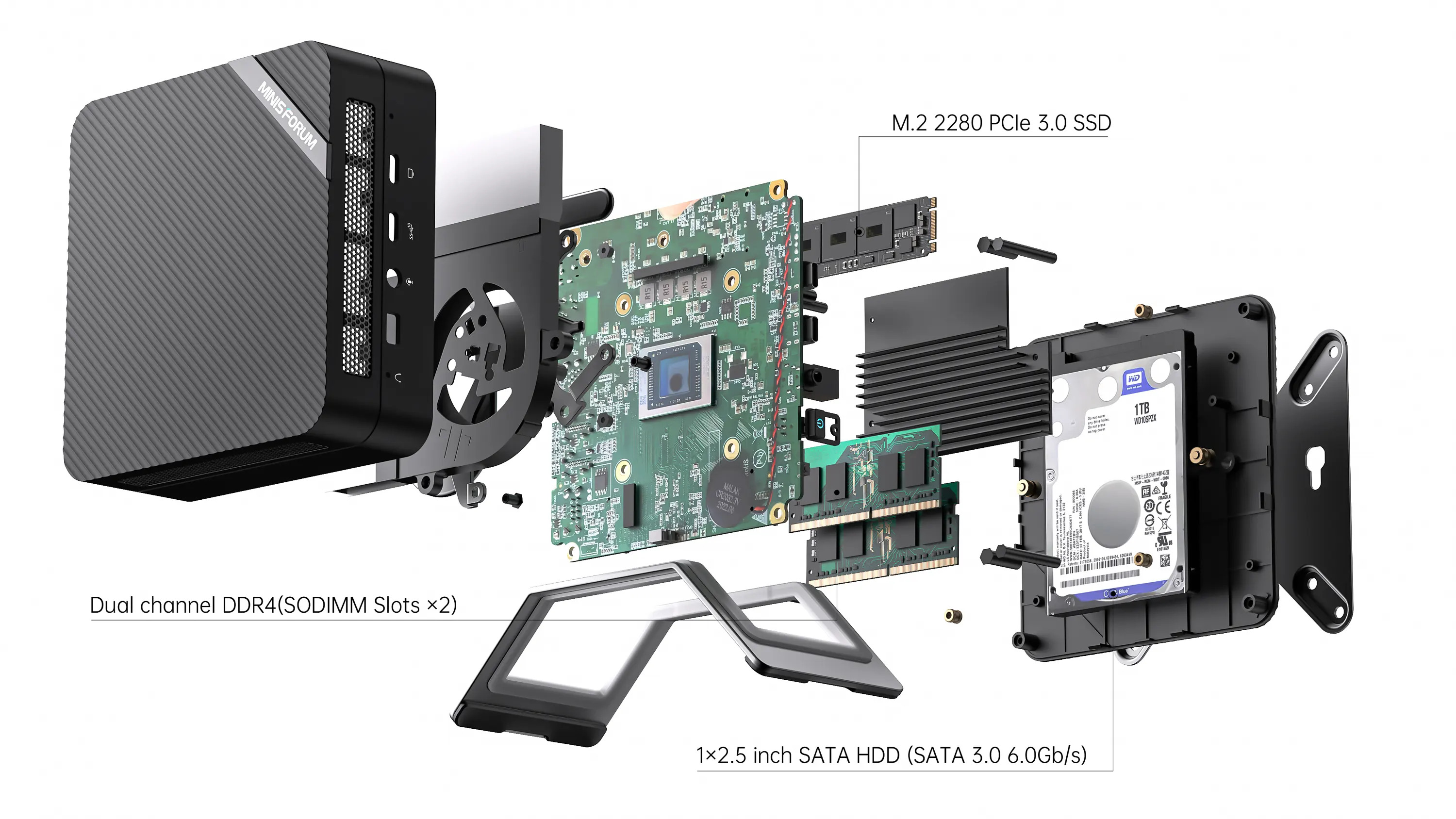 MINISFORUM DeskMini UM480 XT Mini PC AMD AMD Ryzen7 4800H