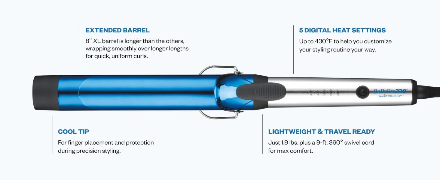 BaBylissPRO Nano Titanium™ 1½-inch Curling Iron