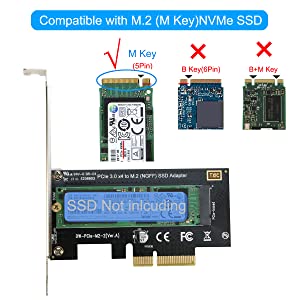 M Key M.2 NVMe to PCI-e Adapter Card