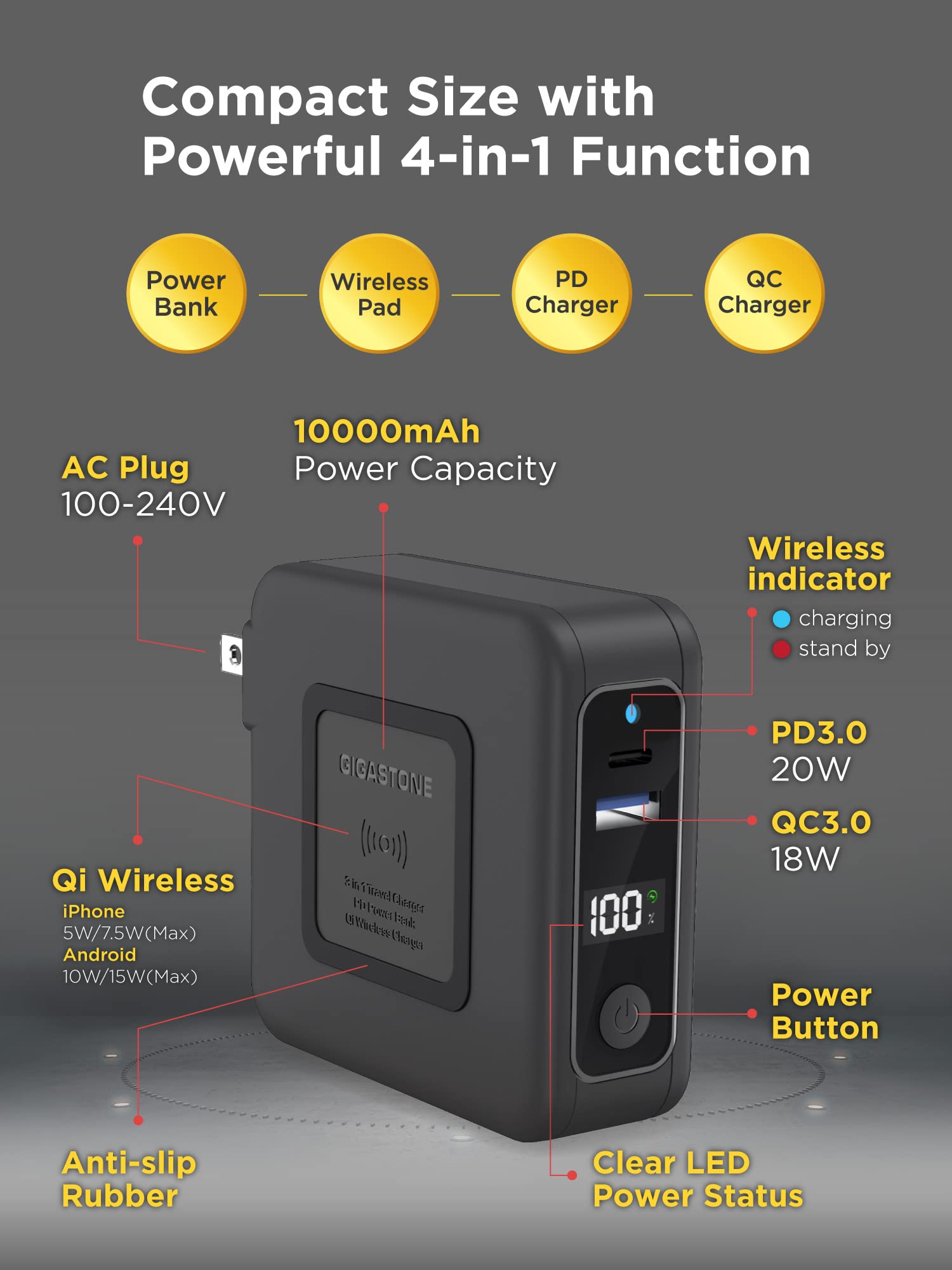 COMPACT SIZE WITH POWERFUL 4-IN-1 FUNCTION