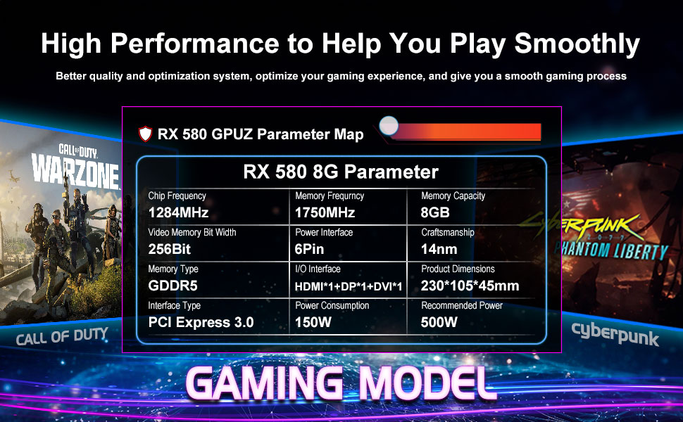 RX 580 8G White computer gaming gpu