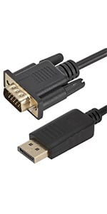 DP DisplayPort to VGA Cable 6ft 1080p