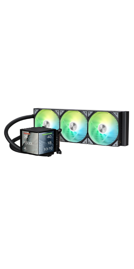 TRYX Panorama 360 ARGB 360mm AIO 6.67'' AMOLED Curved Screen 3D Anamorphic Effect Display Customi...