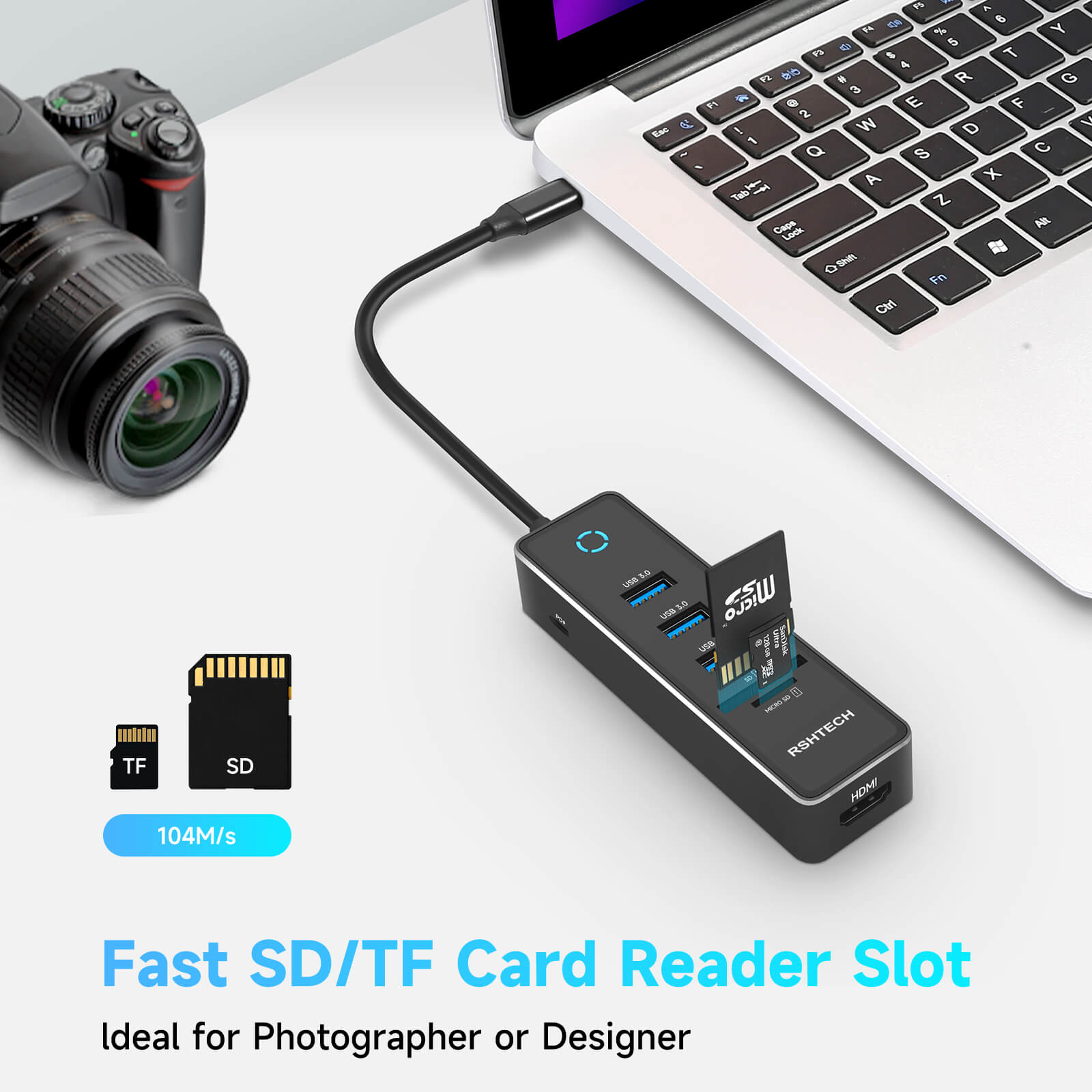 usb c hub with sd tf card reader
