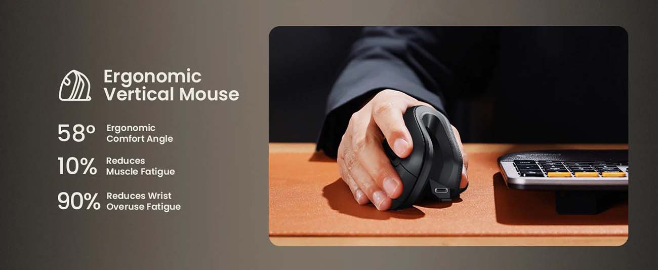 ProtoArc® EM11 NL Bluetooth Ergonomic Vertical Mouse