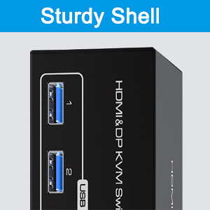 Transferring video through the HDMI/ DisplayPort: This KVM Switcher SW232 has a high bandwidth, allo