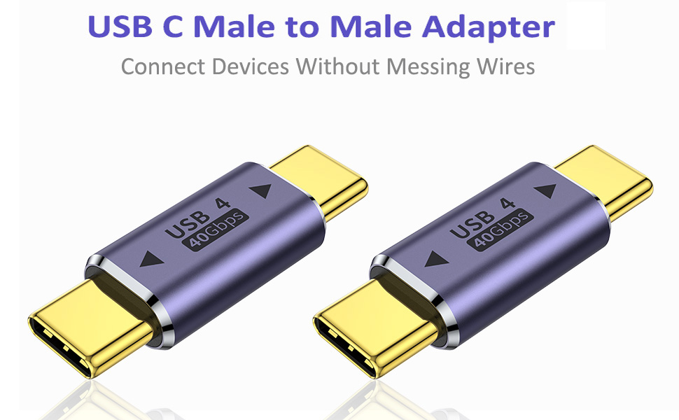 USB C male to male adapter allows us to plug it directly into your device without any messing wires,