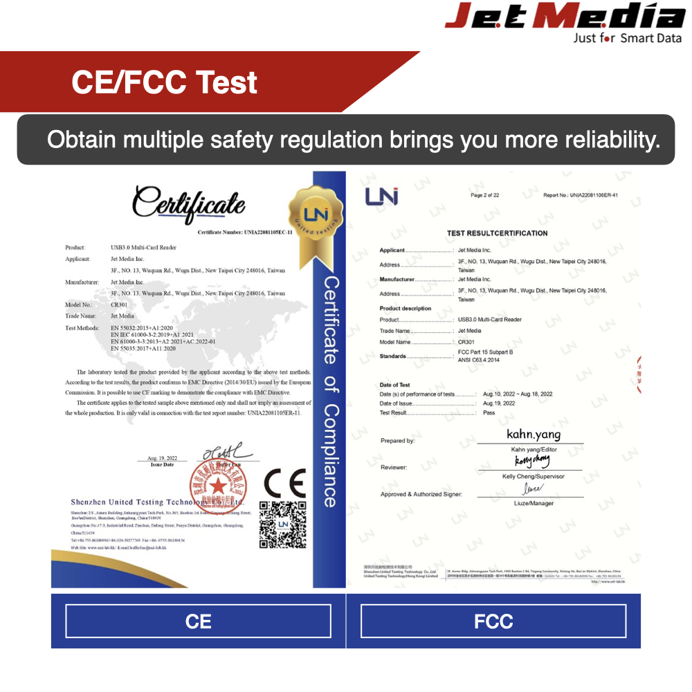 Jetmedia CR301 SD microSD CF card reader