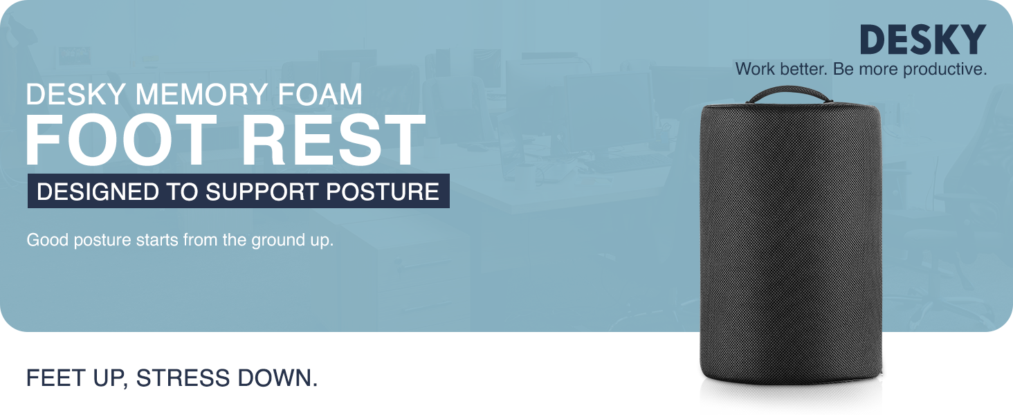 memory foam footrest, ergonomic footrest, under-desk footrest, desk footrest, rocking footrest