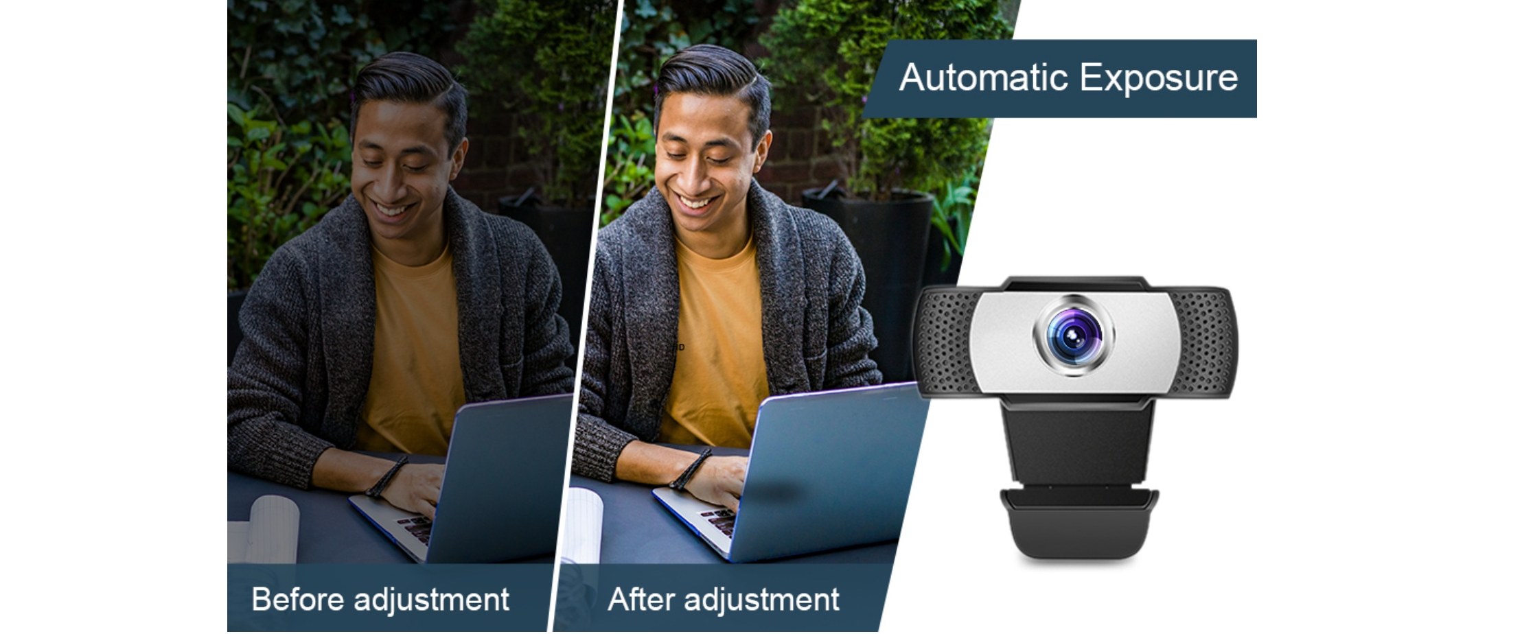 auto exposure webcam,before-after comparison