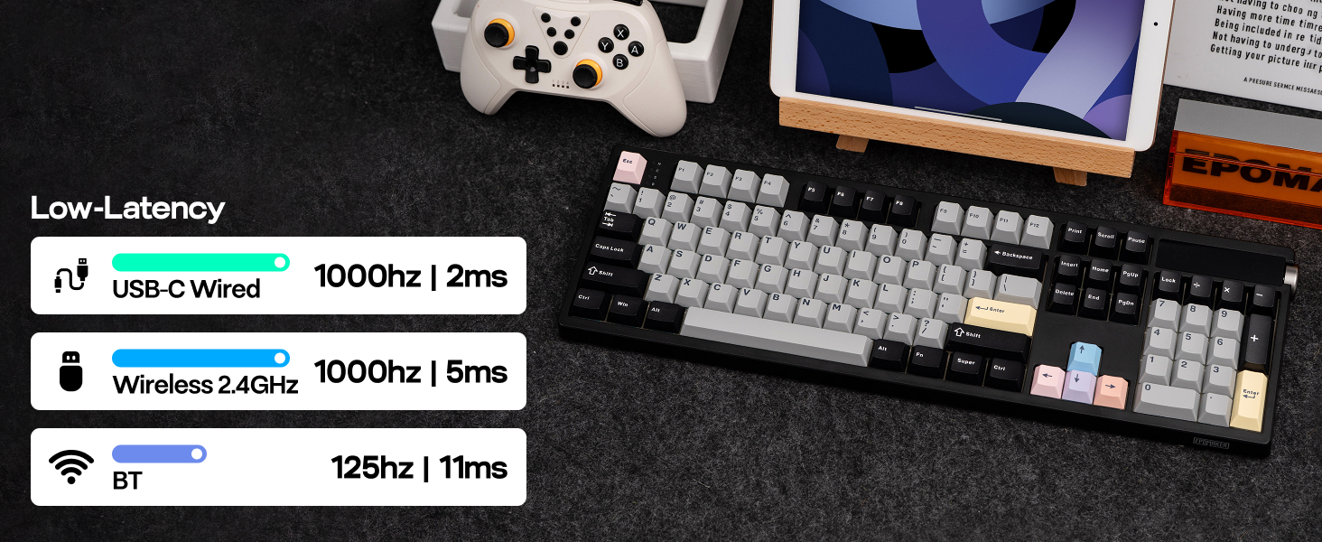 EPOMAKER TH108 PRO Full Size Mechanical Keyboard Low-latency