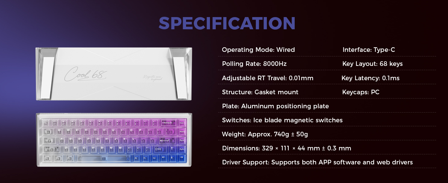 DAREU COOL68 Magnetic Gaming Keyboard