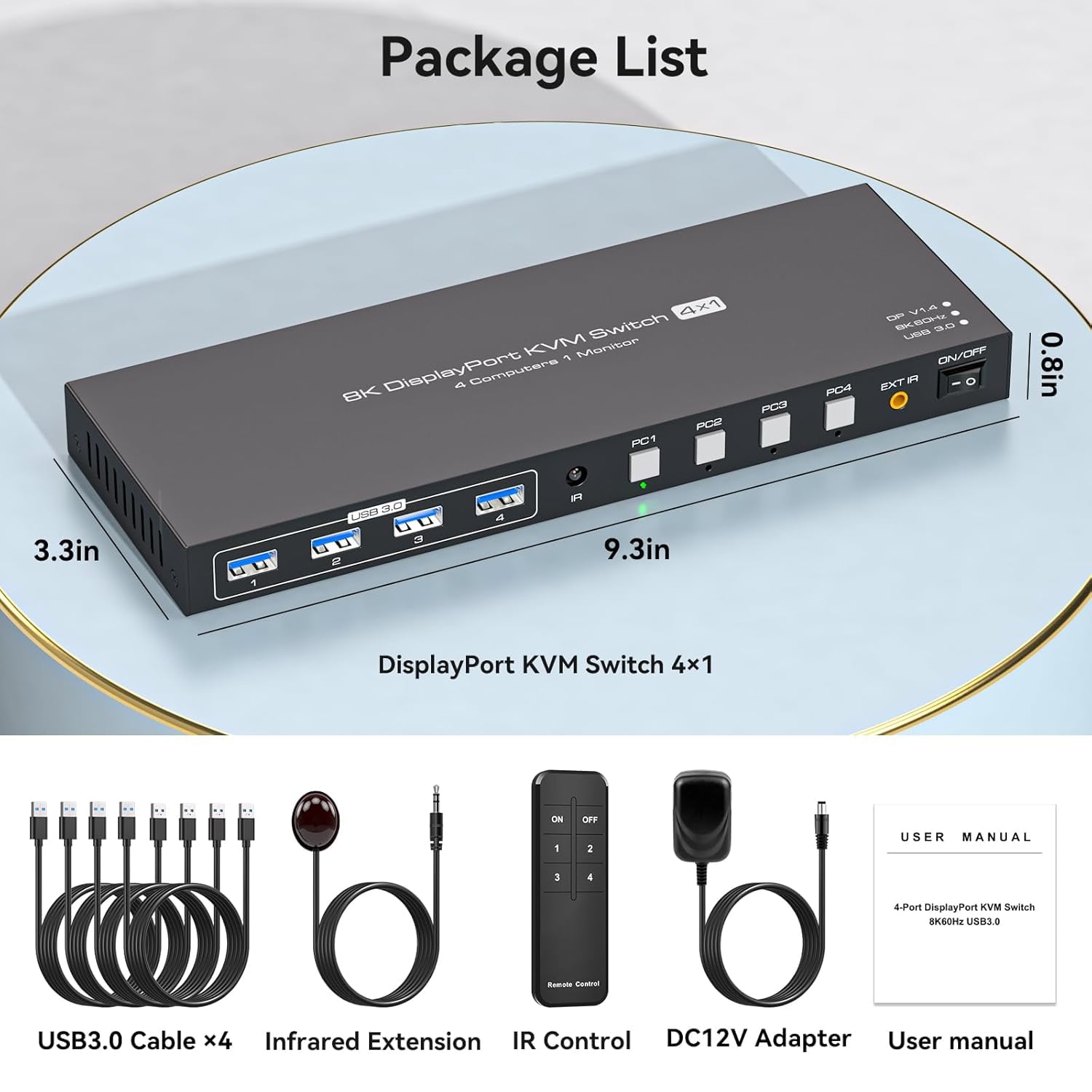 If you need multiple PC to share 4 USB 3.0 ports, you need to connect a USB cable to each PC (4 USB
