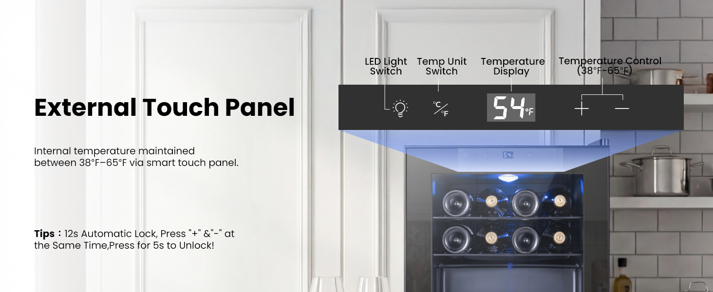 38-65°F digital temp control