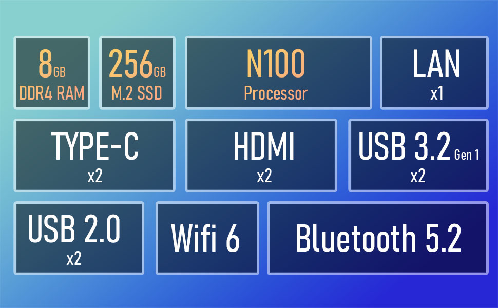 8GB RAM, 256GB SSD