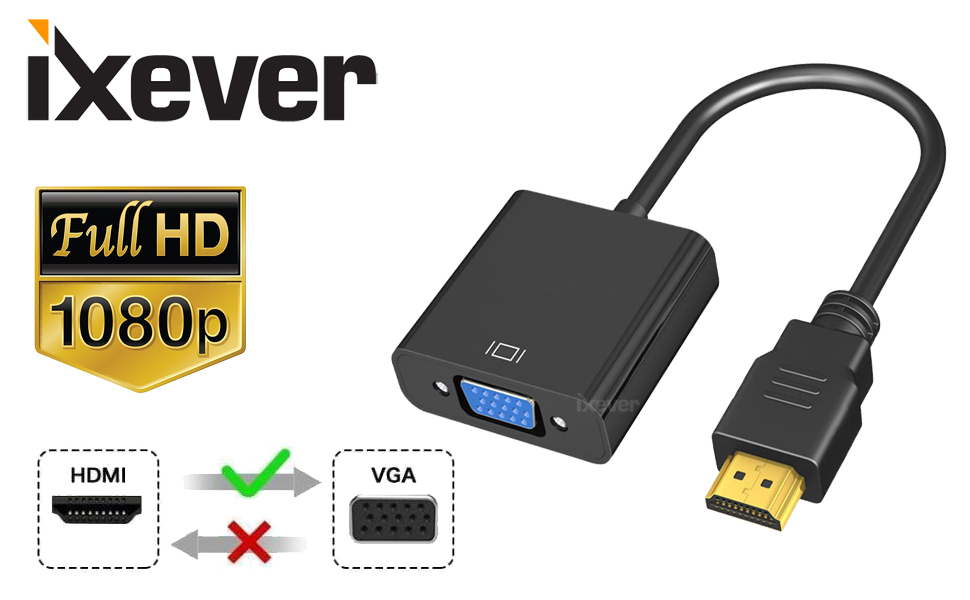 hdmi to vga, male to female 1080p