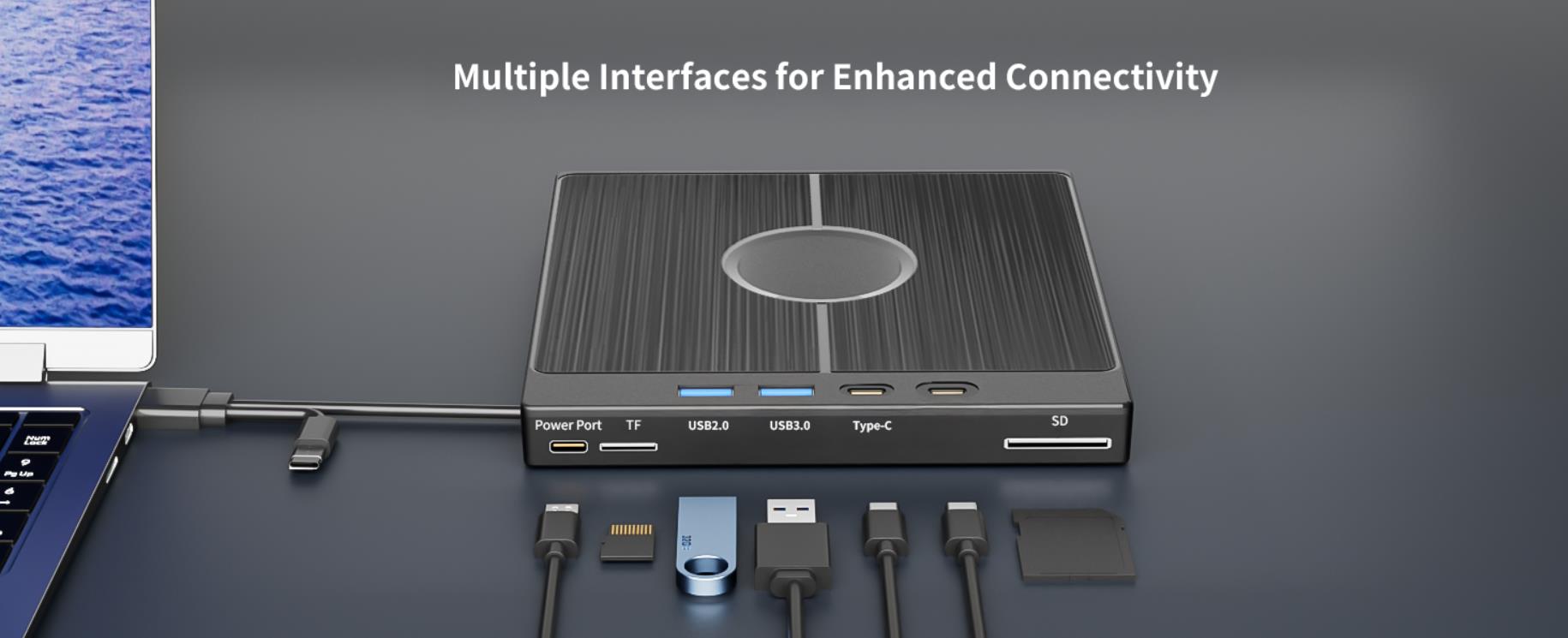 External Blu Ray Drive [7 in 1], Portable Blu-Ray/DVD Drive with USB 3.0/Type-C/SD/TF Card Ports