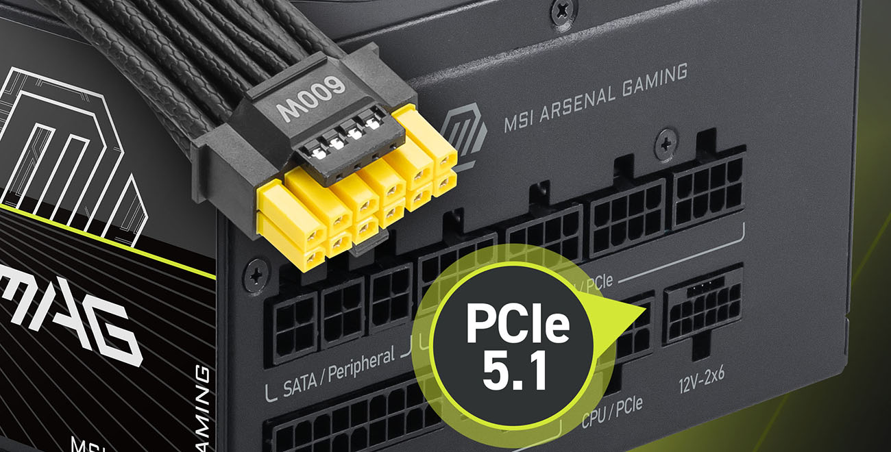 MSI MAG A1000PLS PCIE5 Fully Modular Gaming 1000W Power Supply