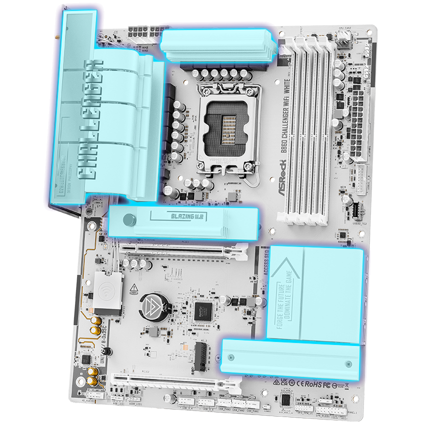 ASRock B860 CHALLENGER WIFI WHITE Motherboard