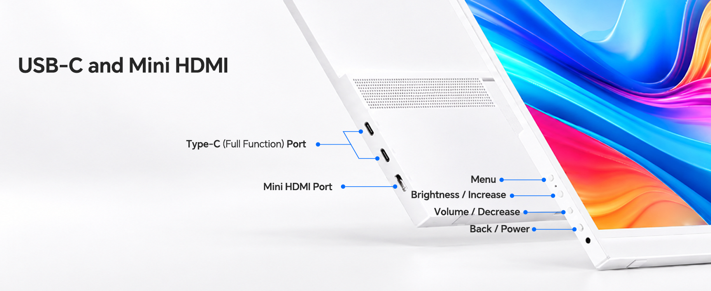 KTC 15.6" FHD 1080P White Portable Monitor