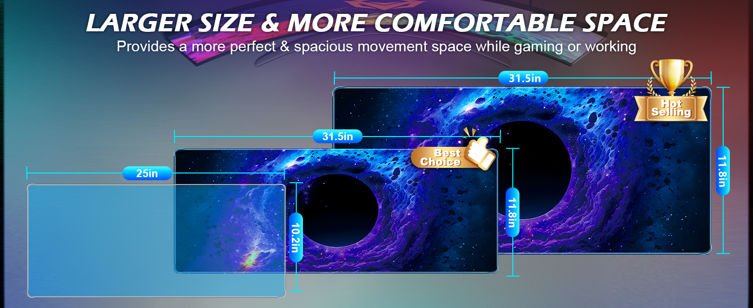 The lycra fabric cloth surface of this large mouse pad prevents scratches from sharp objects such as