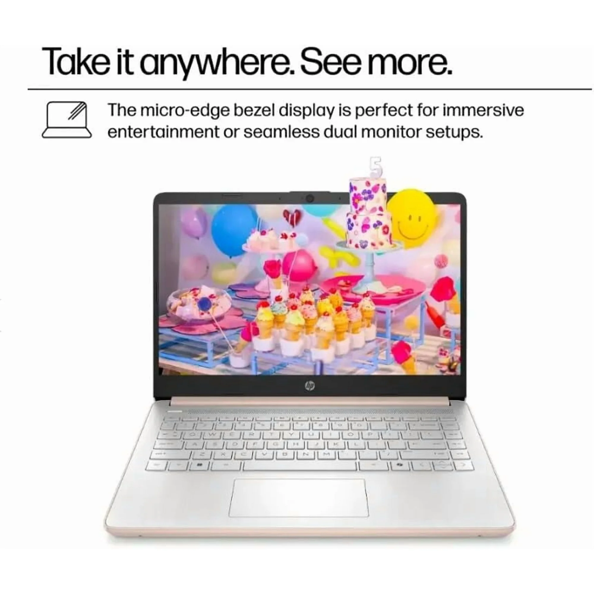 HP 14 HD Intel N150 4GB 8GB 12GB RAM 128GB eMMC WiFi Student Personal Laptop Gold Copilot Windows 11