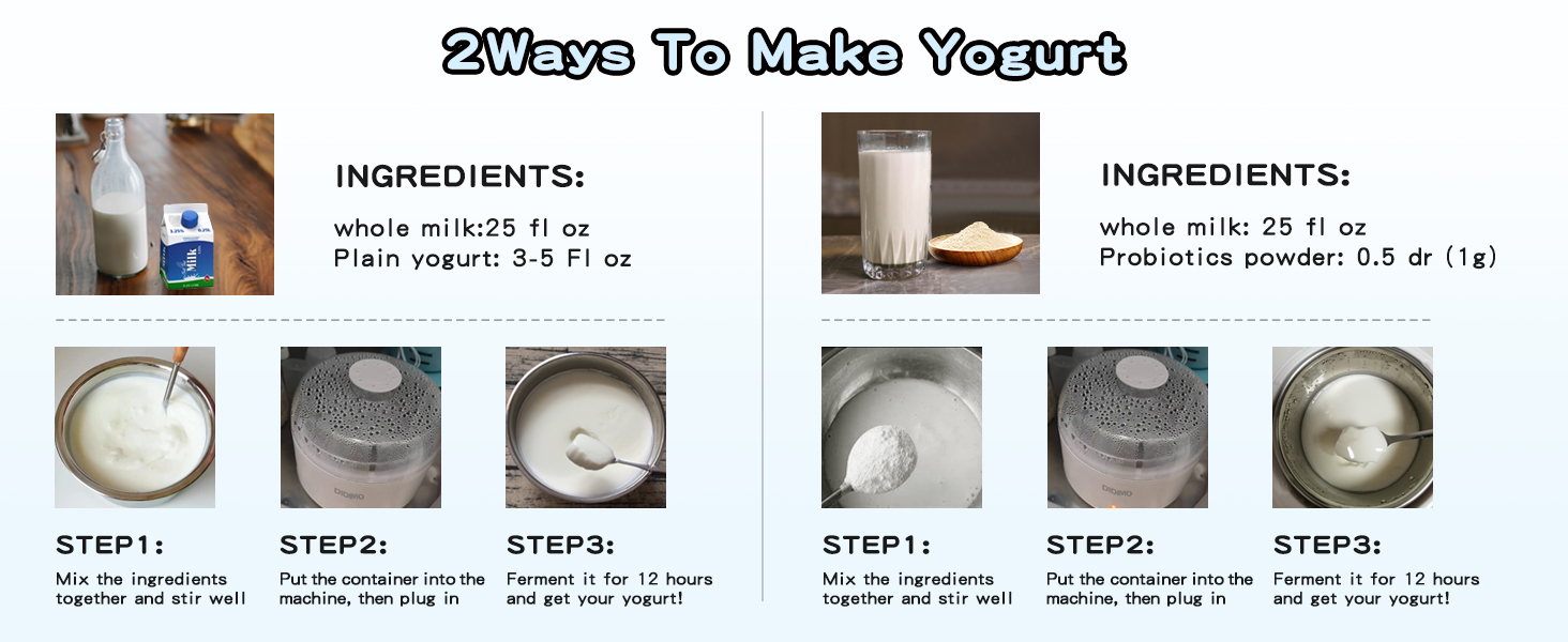 There are two methods for making yogurt