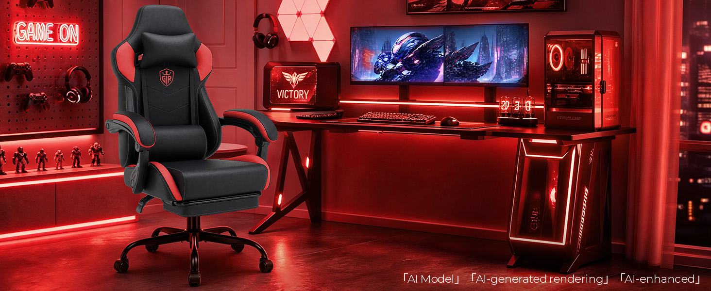 Gaming Chair with Footrest