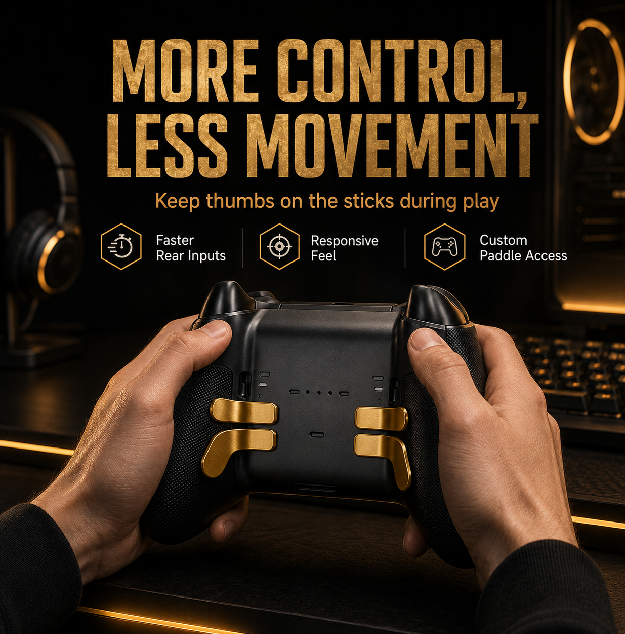 rear paddle control, elite controller gaming paddles