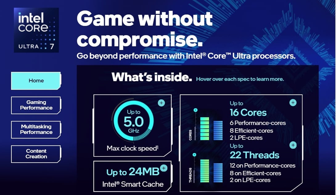 Intel Core Ultra 7 features