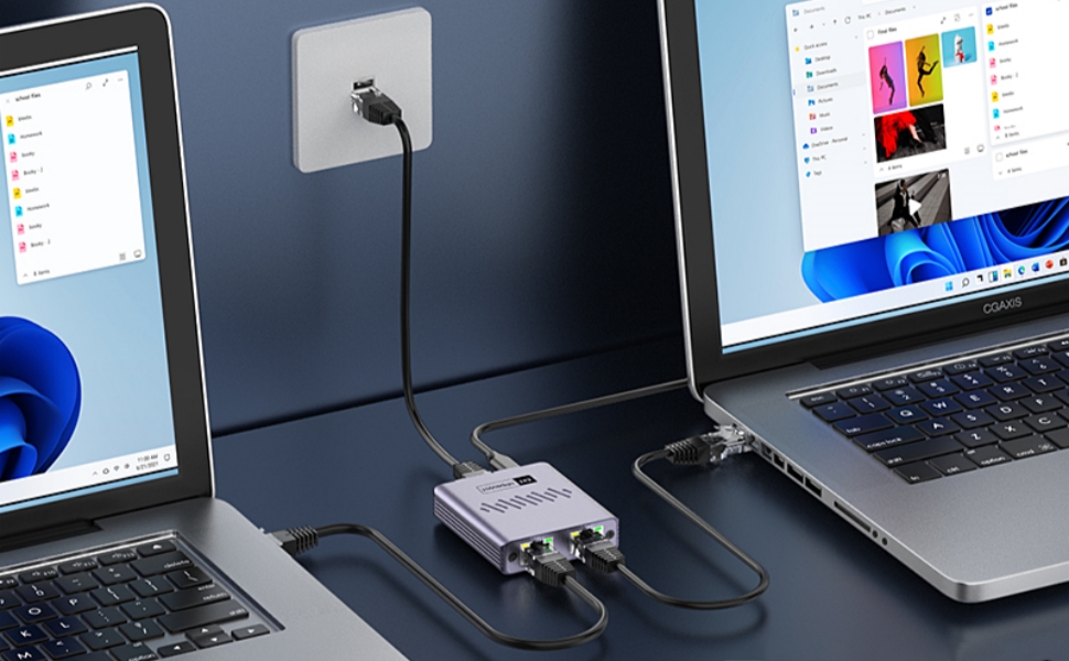 Ethernet Splitter 1 to 2 1000Mbps, Gigabit Ethernet Splitter,LAN Network Splitter