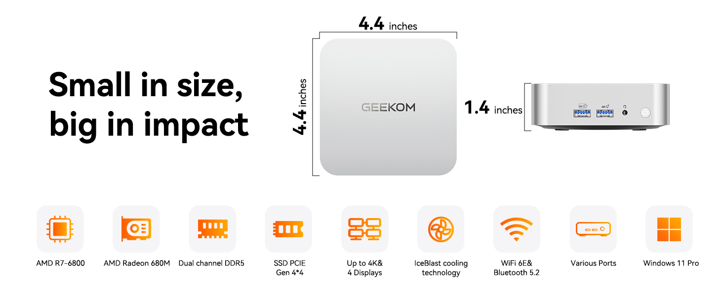 GEEKOM GMA6R76800-161-US Mini PC
