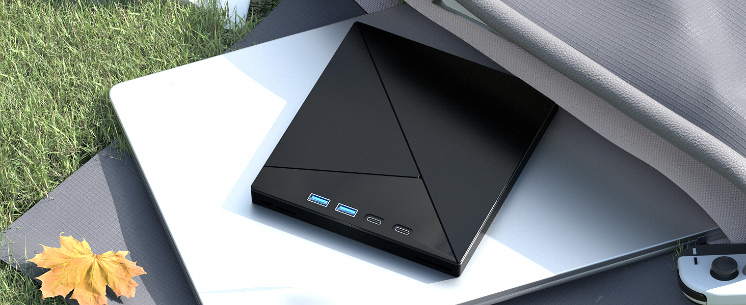 7 in 1 External Blu Ray Drive, 4K Blu Ray Burner, USB 3.0 Type-C Portable Blu Ray Drive