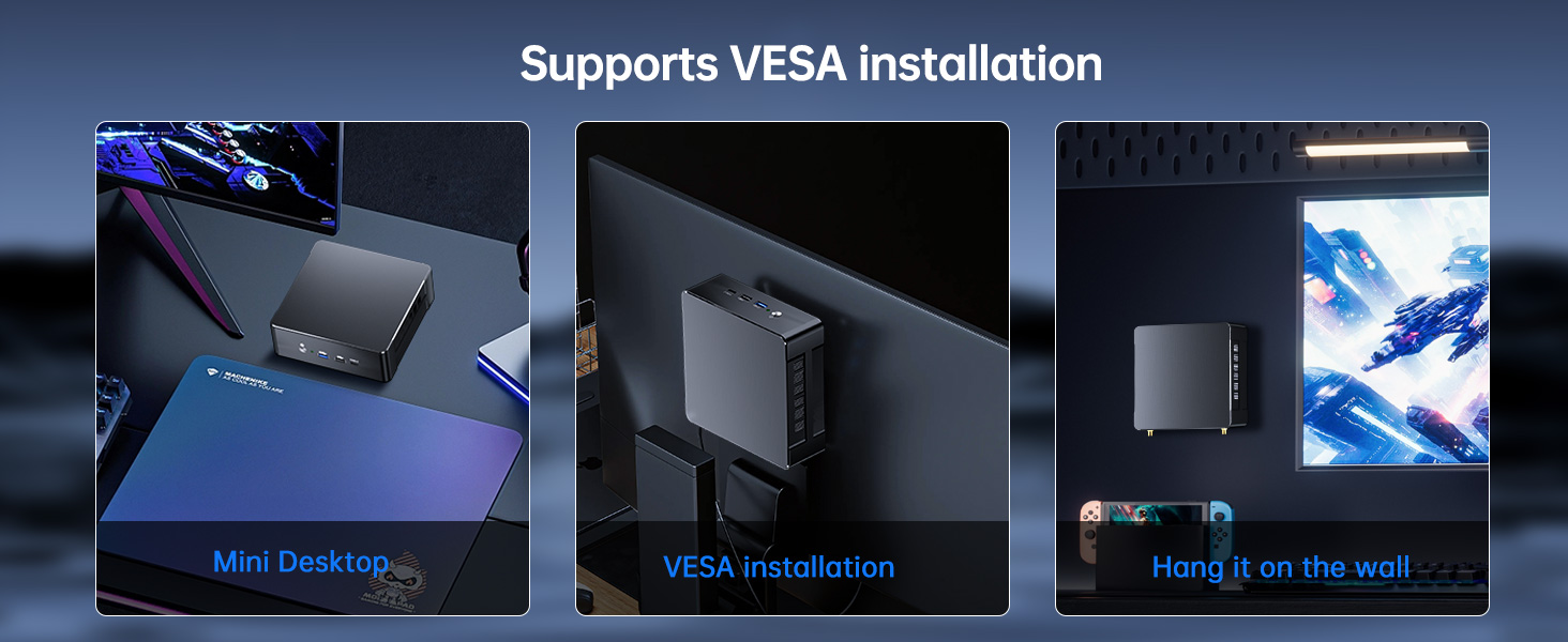 vesa installtion and desktop placement