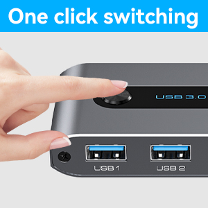 USB 3.0 Switch one-key switching Button switch design, you can easily switch the USB switch to anoth