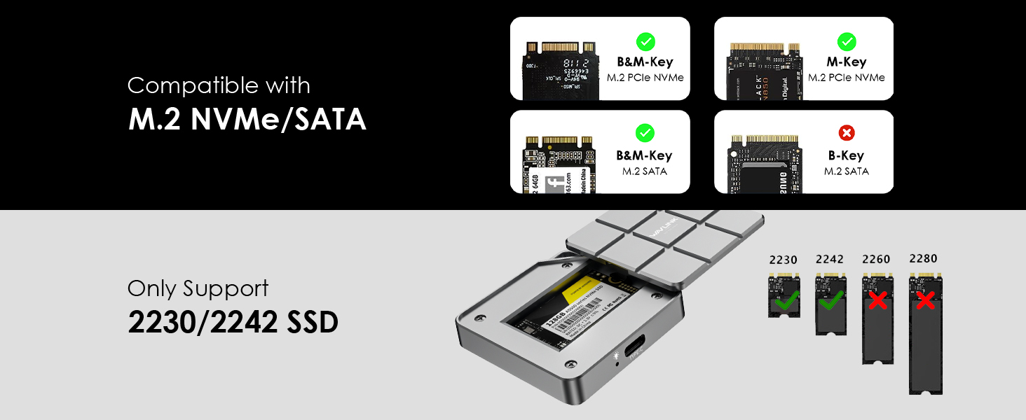 NVME SATA SSD Enclosure