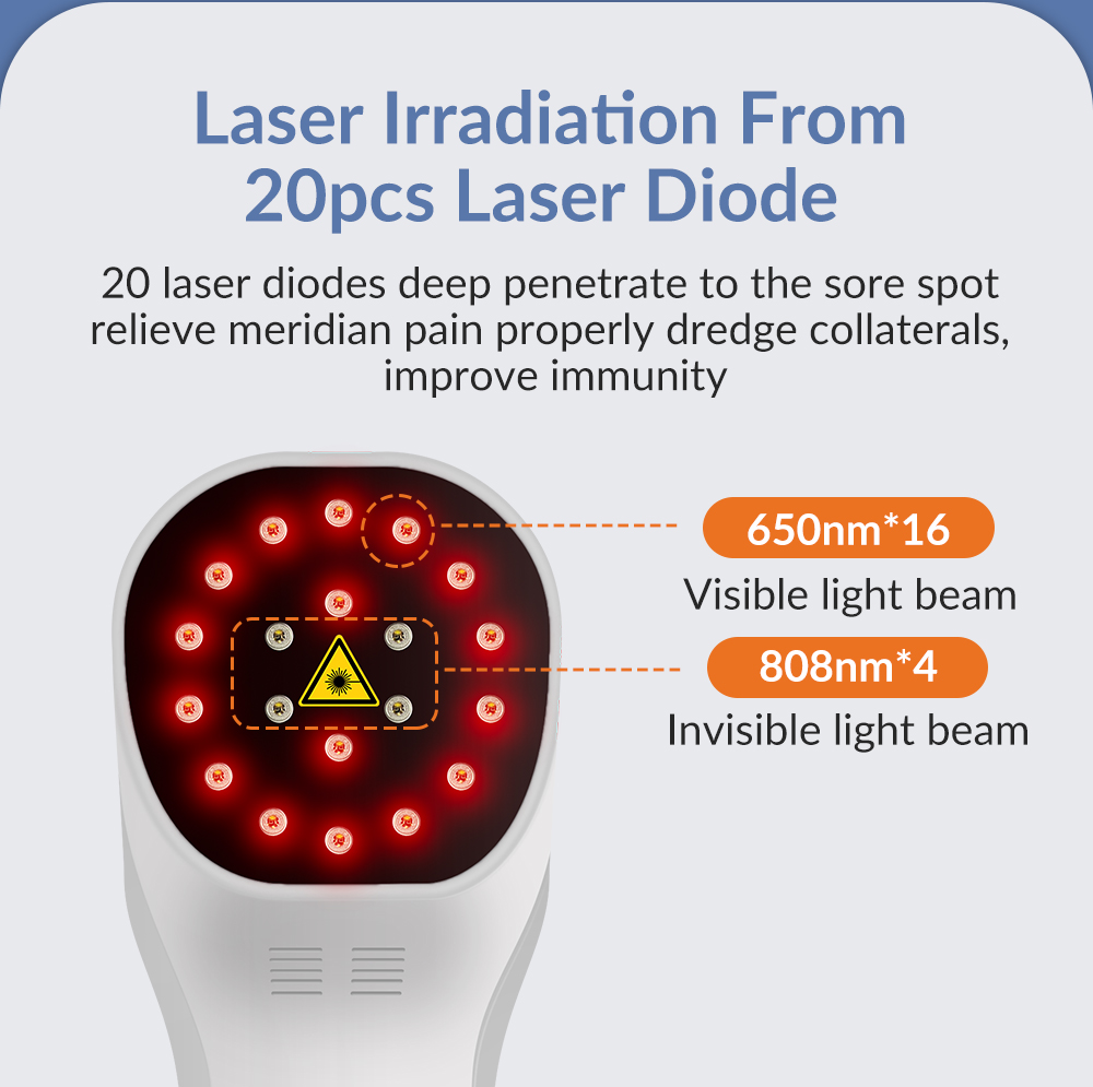 20 Diodes Dual Wavelength Cold Laser Therapy Device