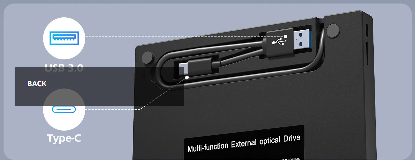 7 in 1 External CD/DVD Drive For Laptop With LAN PORT, Portable DVD Player For Laptop with Ethernet