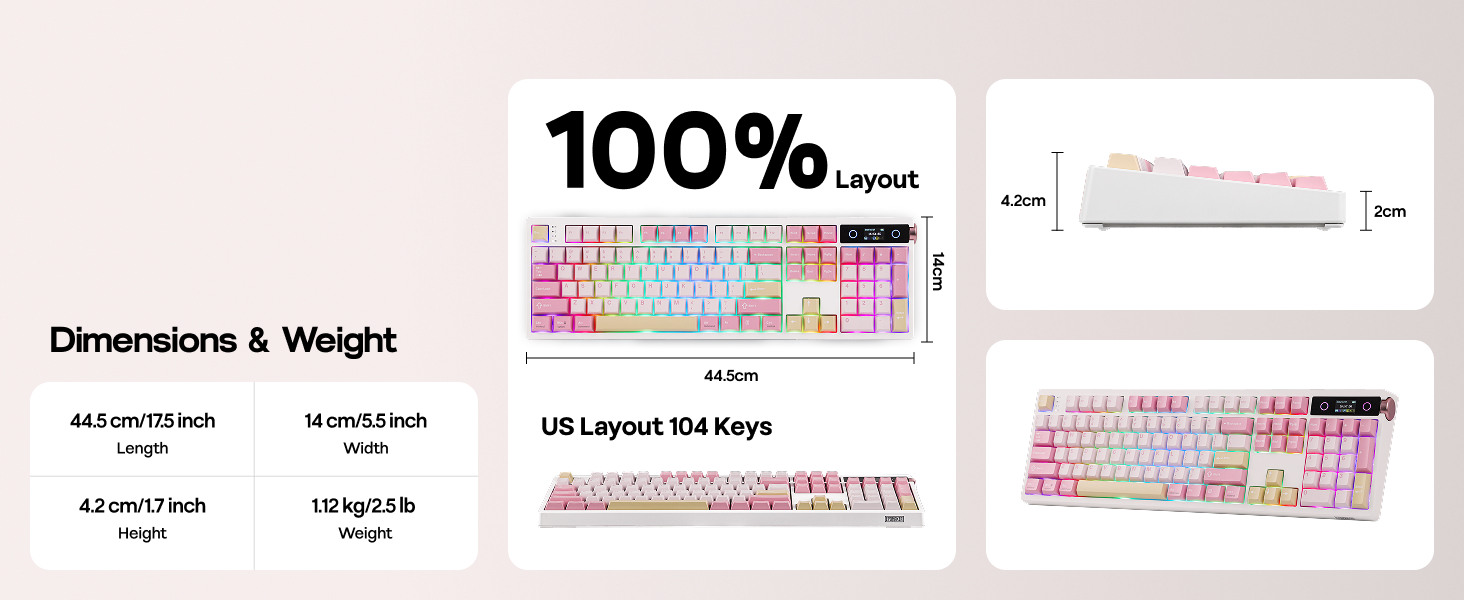 EPOMAKER TH108 PRO Full Size Mechanical Keyboard Full Size